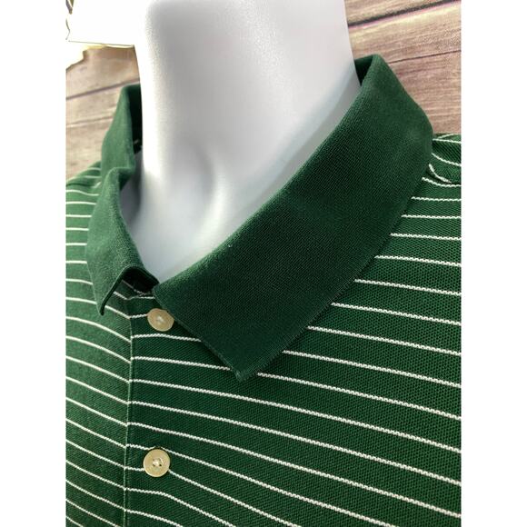Masters Collection Shirt Green Stripe Short Sleeve 60's Two Ply Polo Mens XL - Picture 10 of 10